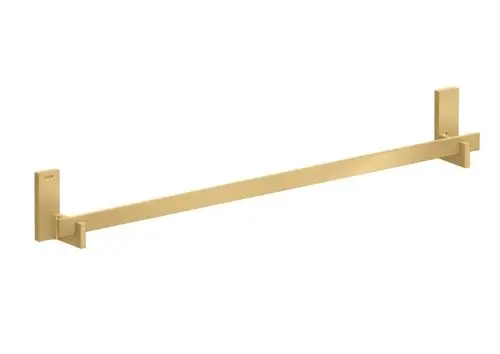 Goldfarbener Badetuchhalter von AXOR, rechteckig und wandmontiert, mit zwei Halterungen an den Enden für eine stabile Aufhängung.